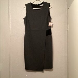 Kasper Asymmetrical Gray Sheath Dress 12